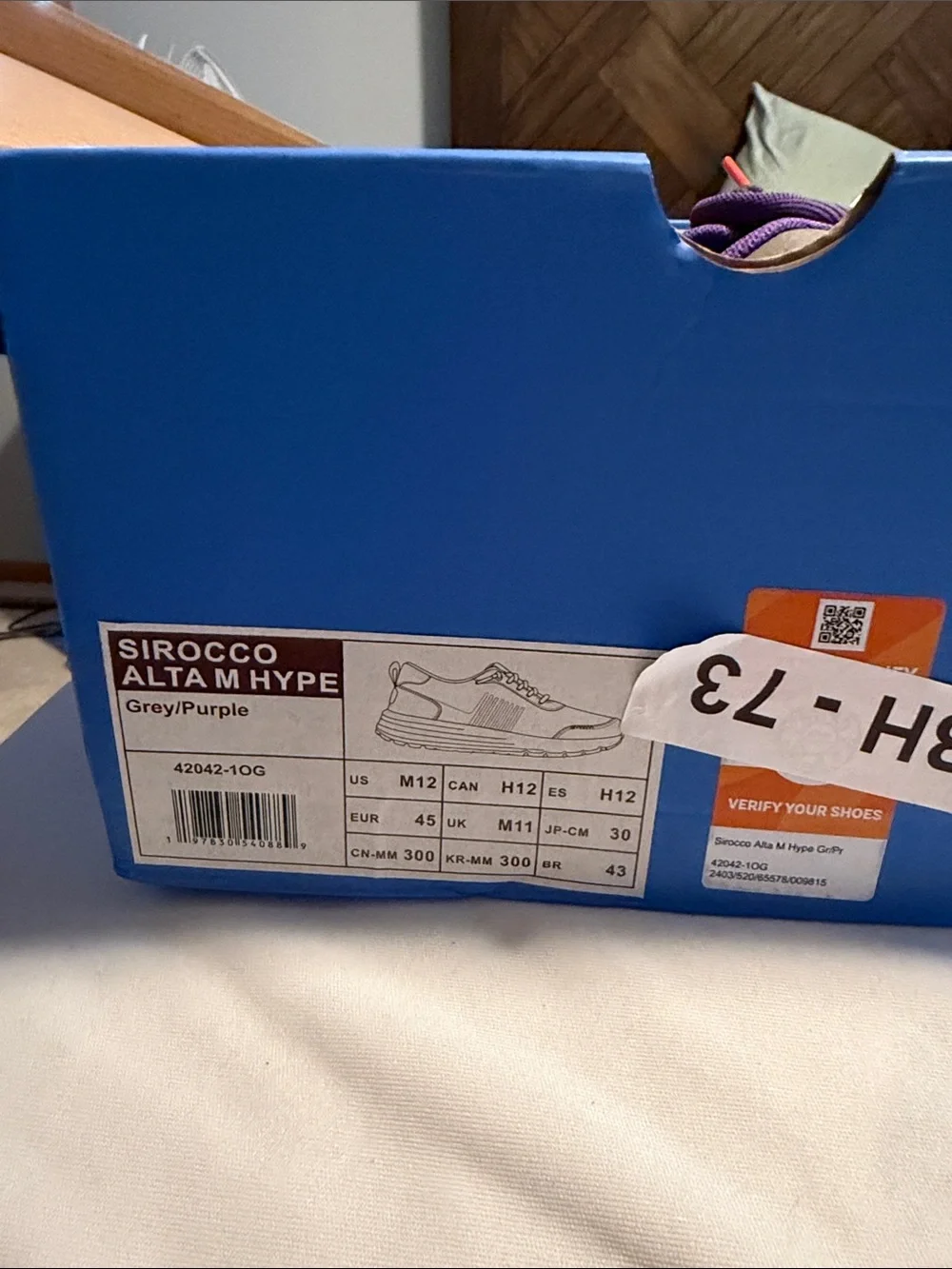 Hey Dude Men's Sirocco Alta Hype Purple & Gray Sneakers with Orange Accents